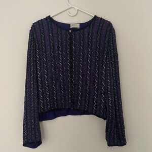 Long-Sleeve Beaded Sténay Blouse